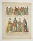 KRETSCHMER English C14th Costume Fashion Print 1883 Chromo Knights & Commoners