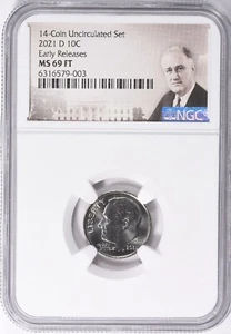 2021 D Roosevelt Dime NGC MS69FT Early Releases Unc Set Top Pop - Picture 1 of 2