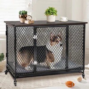 Indoor Dog Crate Furniture,Dog Kennel Movable Side End Table for Dogs - Picture 1 of 12