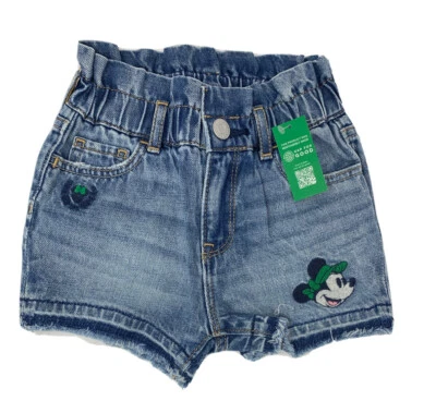 Nuevo con etiquetas Pantalones Cortos Bordados Baby Gap Disney Niñas 2 2T Azul Denim Minnie Mouse Logo Foto 1 de 4