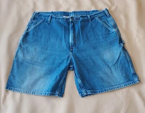 Carhartt Shorts Size 42 Carpenter Utility Blue Jean B28 DST Jorts - Picture 1 of 18