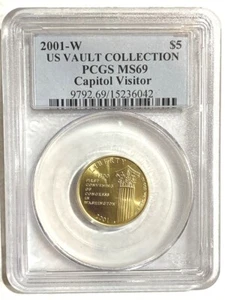 2001-W US Gold $5 Capitol Visitor Center Commemorative PCGS MS69 - Picture 1 of 2