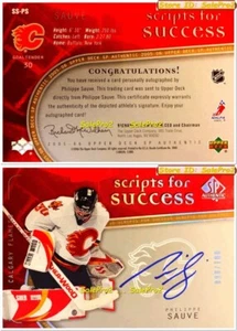 UD SP AUTHENTIC 2005 PHILIPPE SAUVE NHL CALGARY FLAMES GOALIE AUTOGRAPH /100 - Bild 1 von 4