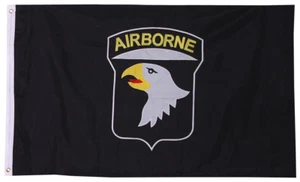 2x3 ft Airborne 101st Double Sided Nylon Embroidered Flag Grommets  (Black - Picture 1 of 2