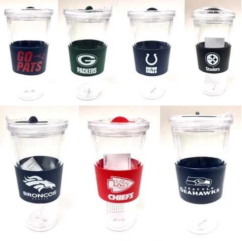 22 Ounce Large Insulated Slider Top Travel Tumbler Cup Mug - Choose Team - New Cover