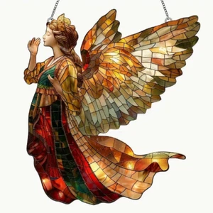 SUNCATCHER-Christmas Angel 8"x7" - Acrylic Window Perfect Christmas Gift - Picture 1 of 2