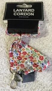 Pink Blue Garden Flower Child Teacher Lanyard ID Badge School Keychain BNWT #25 - Picture 1 of 3