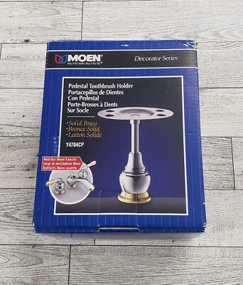 Moen Decorator Series  Pedestal Toothbrush Holder   Solid Brass  Y4704CP  1998 - Image 1 of 4