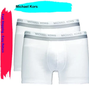 Michael Kors Men`s Ultimate Rib Boxer Briefs 2 Pack, White, Md - Picture 1 of 1