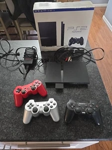 Sony PlayStation 2 PS2 Slim Console With Box & 3  Controllers - Picture 1 of 11