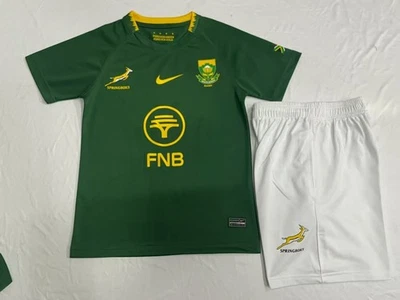 Springboks South Africa 2025/26 Kids Home and Away Shirt Rugby Jersey + Shorts - Image 1 of 2