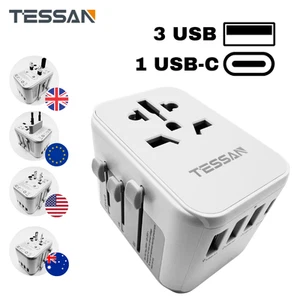 TESSAN International Travel Adapter with 3 USB & USB Type C. - Picture 1 of 3