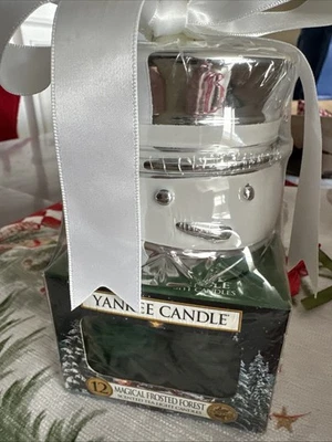 Yankee Candle 12 Scented Tea Light Box Candles MAGICAL FROSTED FOREST Snowman - Image 1 of 3
