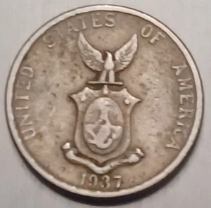 1937 Five Centavos Filipinas USA Coin "Free Coin With Purchase" - Picture 1 of 2