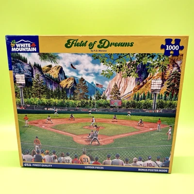 BASEBALL SPORTS Field of Dreams JIGSAW PUZZLE White Mountain 1000pc BONUS POSTER - Image 1 of 4