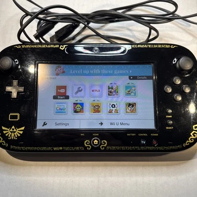 WORKING Nintendo Wii U Gamepad Zelda Edition WUP-010 USB + Charging Cord - Image 1 of 4