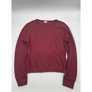 Abercrombie Kids Waffle Knit Long Sleeve Shirt 15/16 Dusty Rose Thermal Crewneck - Picture 1 of 5