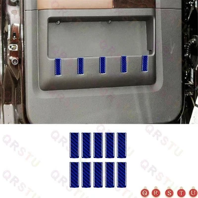 10X Cubierta de panel de puerta trasera de fibra de carbono azul para Ford F-250/350/450/550/650/750 Foto 1 de 4