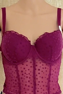 NWT Victoria's Secret Pink Fushsia Corset Top Size L (38B, 36C, 38C, 36D) - Picture 1 of 12