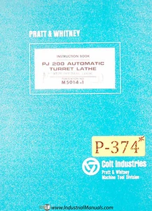 Pratt Whitney PJ200 Automatic Lathe instruction Manual 1966 - Picture 1 of 7