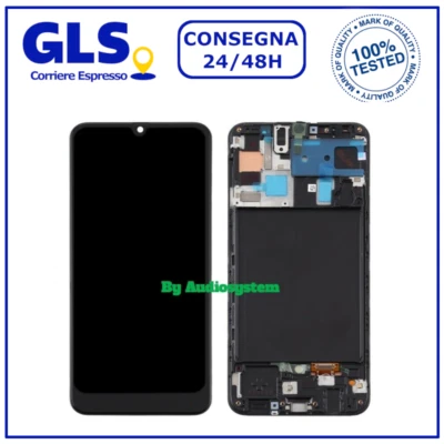 DISPLAY TOUCH SCREEN +FRAME SAMSUNG GALAXY A50 SM-A505FN/DS NERO VETRO SCHERMO