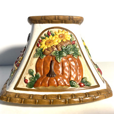 Artist Diane Knott Large Jar Candle Shade & Matching Plate FOUR 3D FALL DESIGNS