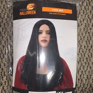 Long Black Hair Wig One Size Straight Hair Black Gothic Cosplay Theater NEW - Picture 1 of 2