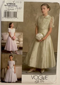 2004 Vogue Sewing Pattern V7845 Size 7,8,10 Girls - Picture 1 of 2