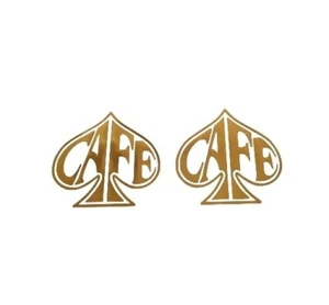 2 X Cafe Racer Ace Of Spades Classic vintage motorcycle Vinyl Decal Stickers  - Picture 1 of 3