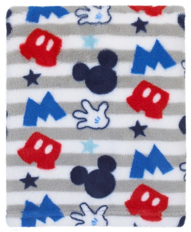 Manta de bebé Mickey Mouse de felpa gris, rojo, azul de Disney Baby Foto 1 de 1