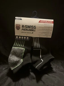 K-SWISS Pickleball Mens Socks Low Cut Cushioned 6 Pair Shoe Size 6-12.5 Black - Picture 1 of 5