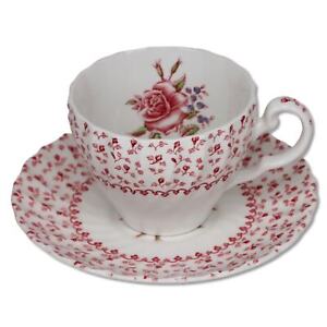 Johnson Bros Rose Bouquet Pink Tea Cup Saucer Set England Vintage 1970's