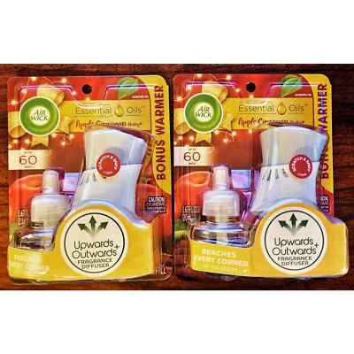 2pk Air Wick Plug-In Starter Kit Warmer & Refill Apple Cinnamon Medley NEW - Image 1 of 3