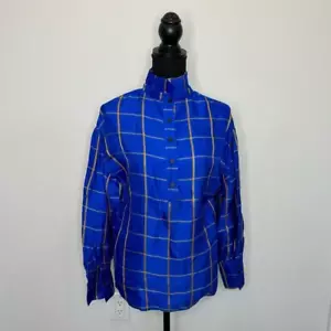 TELA Made in Italy Blue Oversized Balloon Sleeve Blouse - Picture 1 of 7