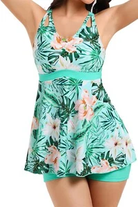 Comfy Two Piece Tankini Swimsuits for Women Tummy Control Bathing Suit Blouso... - Picture 1 of 5