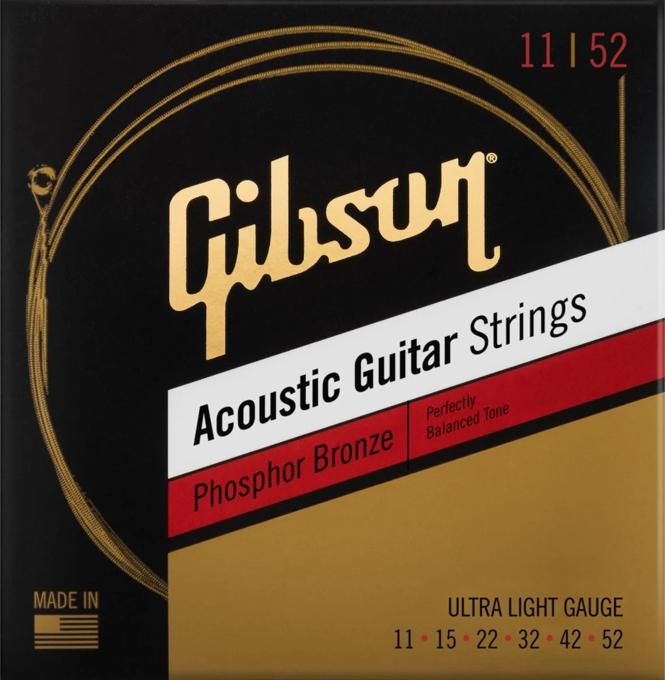 Gibson SAG-PB11 Phosphor Bronze Acoustic.011-.052 Saiten Gitarre Ultra-Light