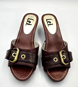 sandali donna l.e.i Y2K slip on zeppa zoccoli taglia 7,5 nuovi senza etichette - Foto 1 di 7