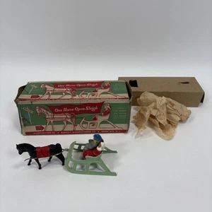 Vintage 1947 BARCLAY #510 Lead Christmas ONE HORSE OPEN SLEIGH in Box - Picture 1 of 23