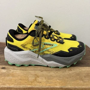 Brooks Caldera 7 Mens Sz 7.5 Lemon Chrome Black Trail Running Shoes 1104151D741 - Picture 1 of 14