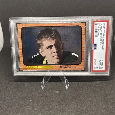 Tarjeta de novato Topps Heritage Aaron Rodgers 2005 RC foilboard THC27 PSA 10 gemas como nueva Foto 1 de 2
