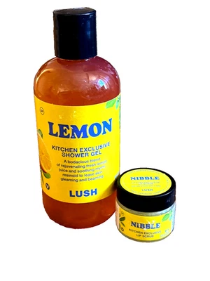 Combo- Lush Cosmetics Kitchen Exclusive Lemon Shower Gel  8.4 Fl Oz/Nibble Lip - Image 1 of 2