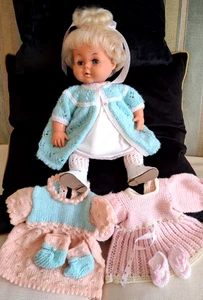 Palitoy Tiny Tears Doll 1970s 16” Vintage Vinyl Baby doll Plus Outfits - Picture 1 of 22