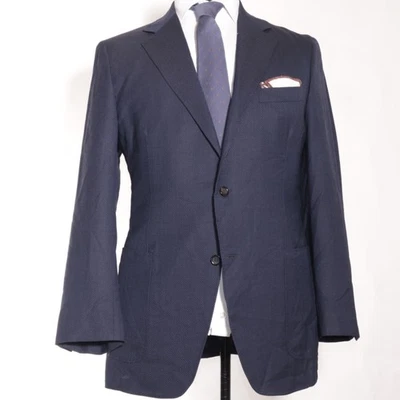 Canali Kei Navy Basketweave Wool Made in Italy Unstructured Sport Coat 58/7R - Image 1 of 4