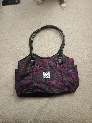 Jeun Bang фиолетовый и розовый пейсли печать сумочки/наплечная сумка отличном состоянии - Изображение 1 из 4