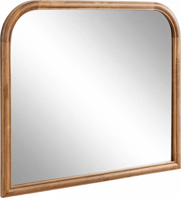 Glenby Transitional Wide Arch Wall Mirror, 34 X 28, Rustic Brown, Wooden Farmhou - Image 1 of 4