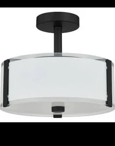 Quoizel Lowen 12.5-in Matte Black Semi Mount Light - Picture 1 of 5