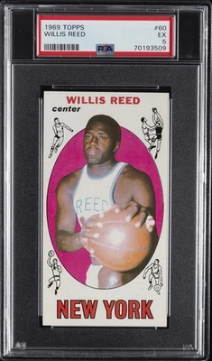 1969 TOPPS #60 WILLIS REED ROOKIE RC PSA 5 - Image 1 of 2