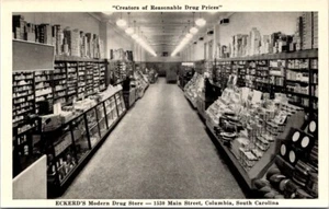Columbia SC Eckerd Drug Store Display Counters Medicines postcard NQ4 - Picture 1 of 2