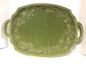 Bandeja para servir 18"L rectangular roble verde bellotas Savinio loza grande - Imagen 1 de 3