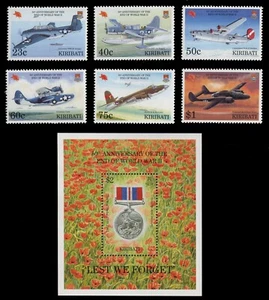 Kiribati 1995 - Mi-Nr. 708-713 & Block 24 ** - MNH - Flugzeuge / Airplanes - Picture 1 of 1